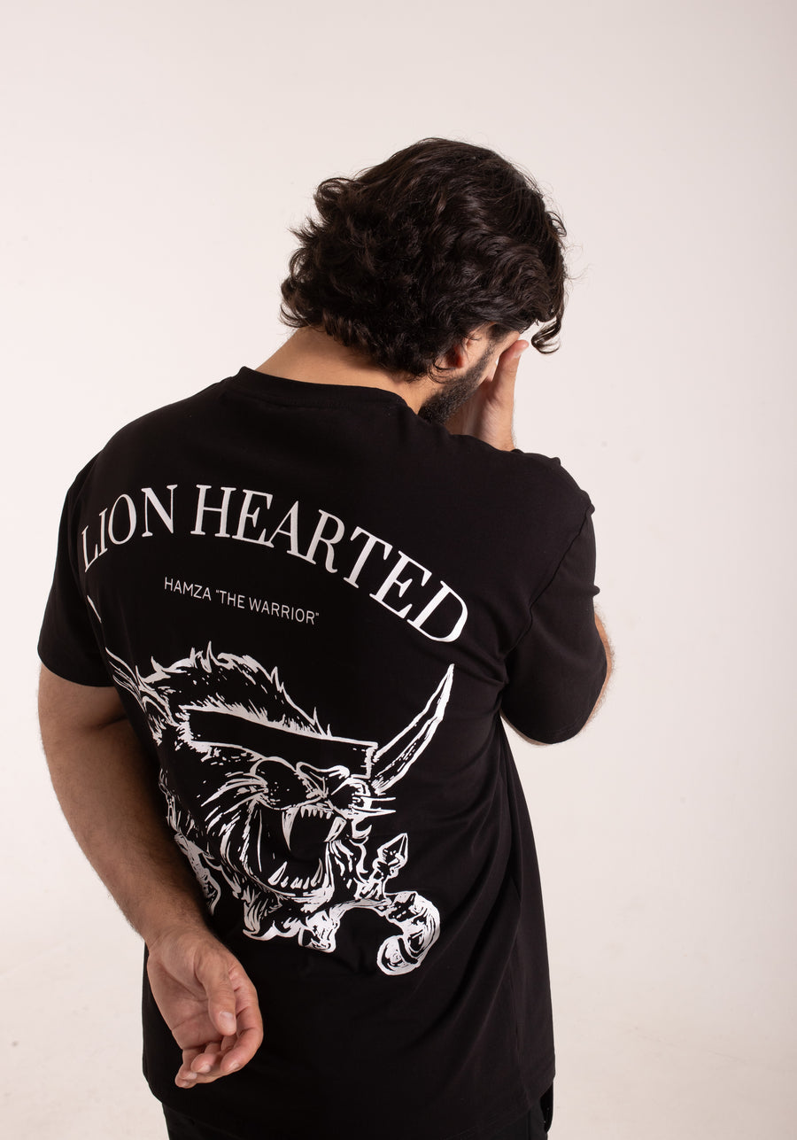 LION HEARTED - Workout Pump-Cover Up T-Shirt (Black)