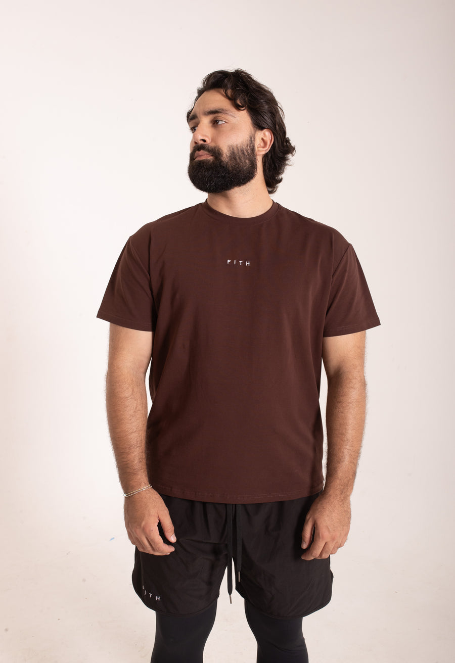 LION HEARTED - Workout Pump-Cover Up T-Shirt (Brown)