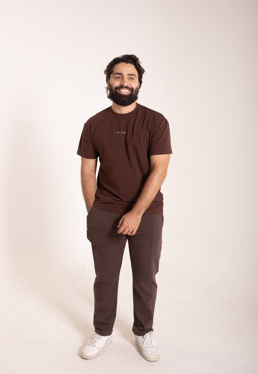 LION HEARTED - Workout Pump-Cover Up T-Shirt (Brown)