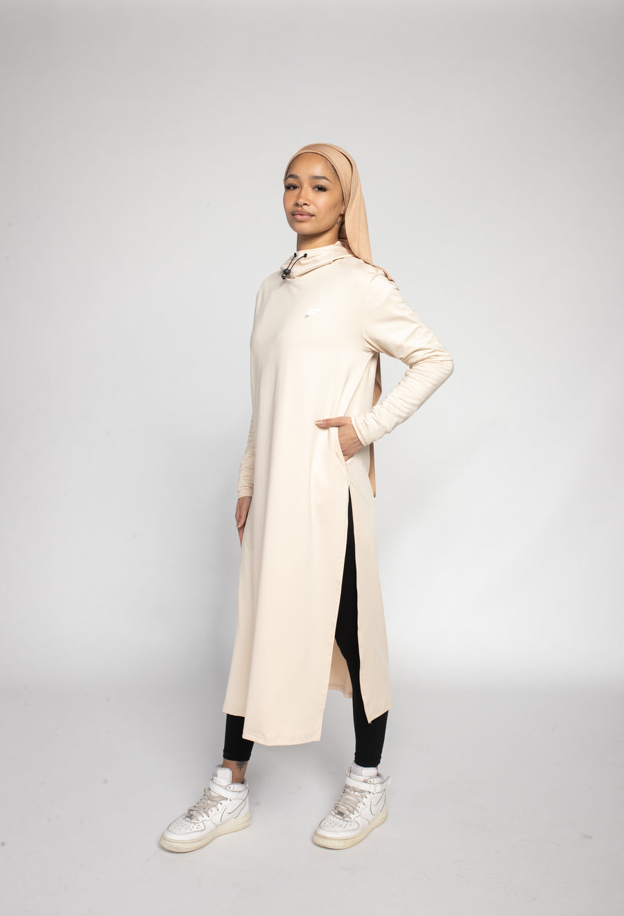 MODA - Modest Workout Abaya (Slim Fit) (Cream)