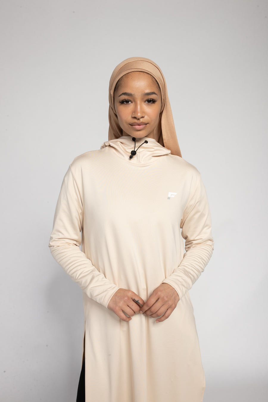 MODA - Modest Workout Abaya (Slim Fit) (Cream)