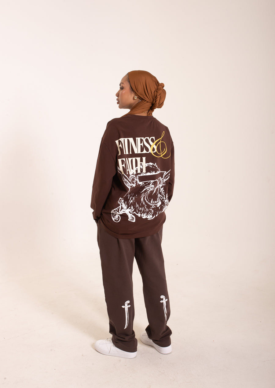 LION HEARTED - Workout Bottoms (Brown)