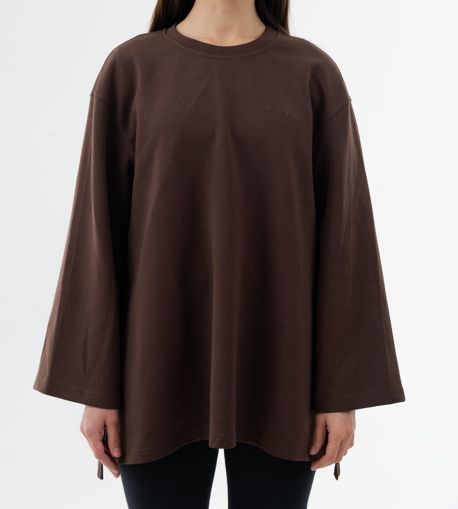 Cotton Relaxed Top - Athleisure (Brown)