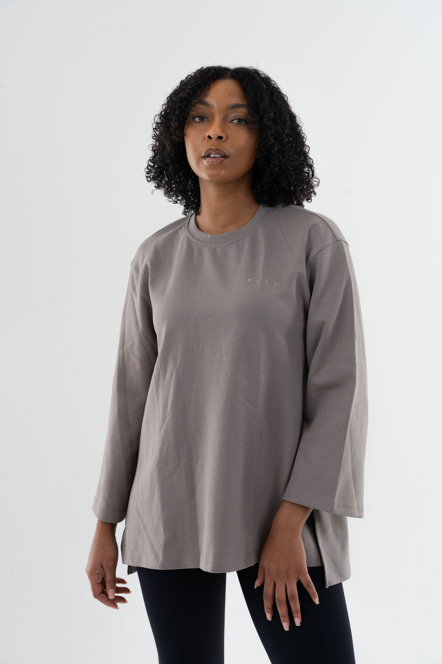 Cotton Relaxed Top - Athleisure (Grey)