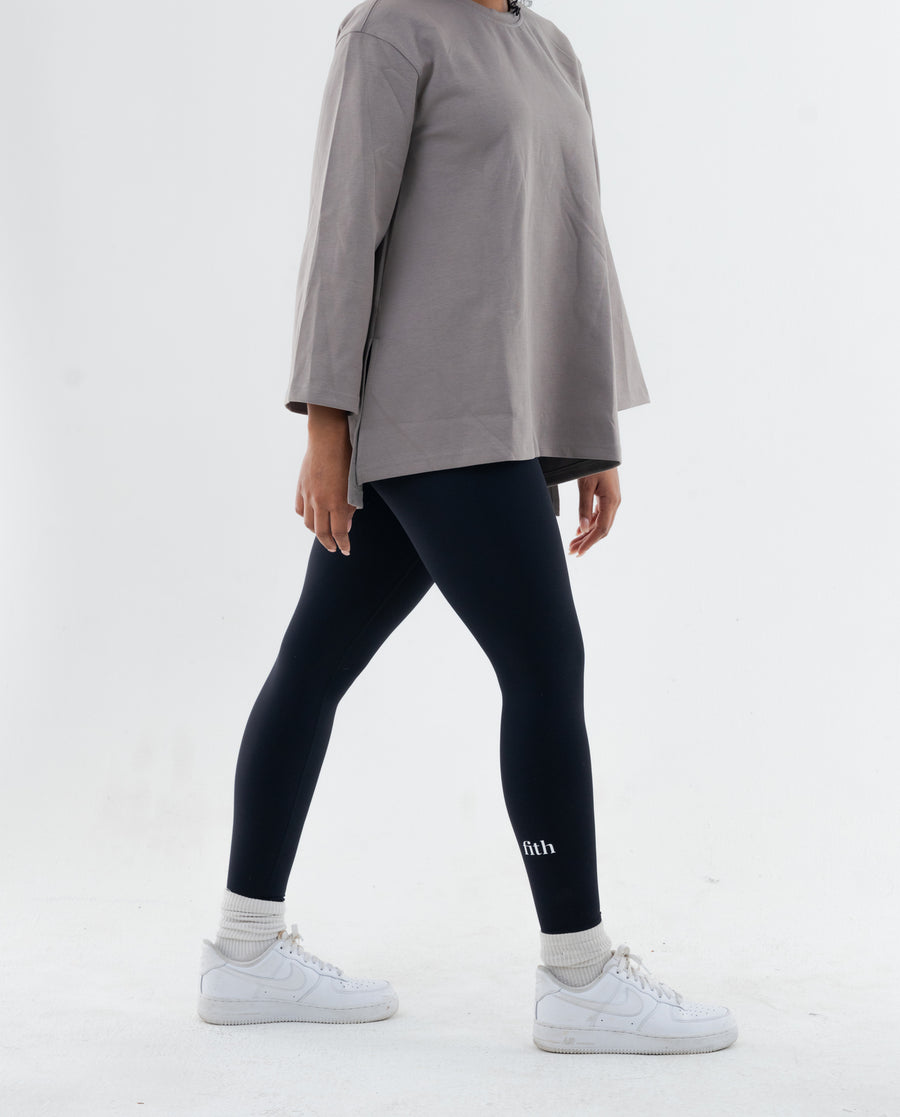 Cotton Relaxed Top - Athleisure (Grey)